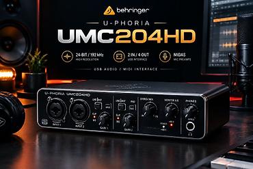 usb микрофон: Behringer U-Phoria UMC204HD — 24-Bit/192kHz | MIDAS | USB Audio — 1