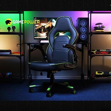 Ofis mebeli: Oyun kreslosu "KRESLO GAMING 2E CHAIR HEBI BK/GREEN" Şəhər: Bakı — 1