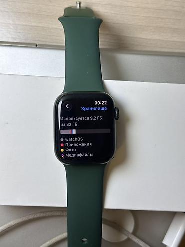 iphone 12 mini: Apple Watch Series 7 (41мм) цвет черно зеленый,полный комплект! АКБ — 6