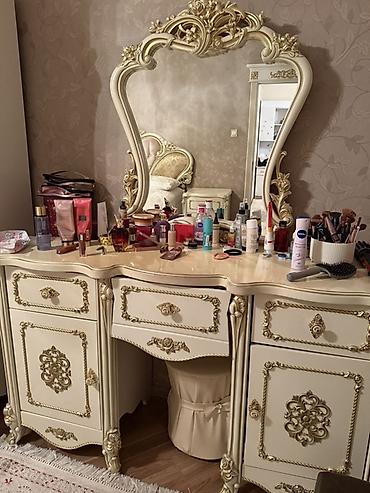 Qonaq otağı dəstləri: Mebel dəsti - Künc divan: yumşaq parça üzlü, bej rəngdə, dekorativ — 10