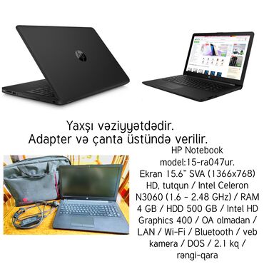 HP: İşlənmiş HP 15.6 ", Intel Celeron, 512 GB, Ünvandan götürmə