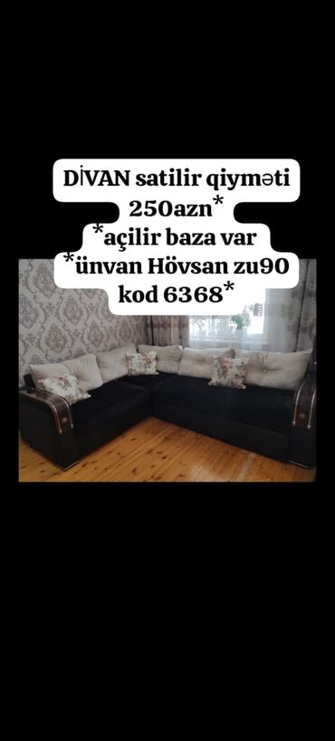 Ev üçün digər mallar: DİVAN satilir qiyməti 250₼* *açilir baza var qiyməti 250₼* *ünvan