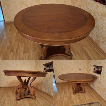Masa və oturacaq dəstləri: Oval masa . 250azn. temiz qoz ağacı. ideal vəziyyətdədir. köç səbəbi