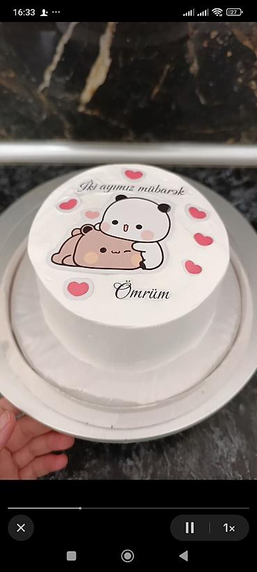 tort ucun şamlar: Mövzulu mini tort – “ qiymət sadə :13 AZN.qoz şokoladla 15 AZN — 1
