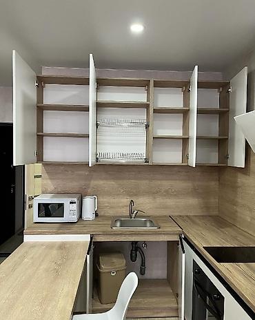 Sifarişlə mətbəx mebeli: Sifarişlə mətbəx dəsti, Özü çəkən petlələr, Mat laminat, Kredit yoxdur, Pulsuz çatdırılma, Rayonlara çatdırılma — 18