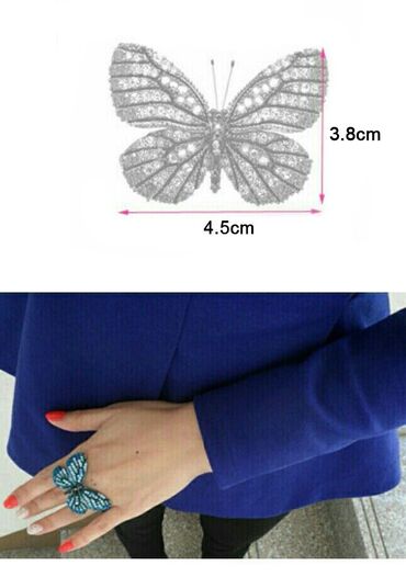ювелирные украшения: Великолепная бабочка кольцо
Стразы
Размер - 4.5*3.8 см
Безразмерное