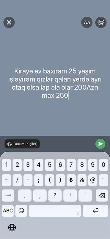 kiray: Kirayə otaq/ev axtarılır. - Axtarılan: Qızların qaldığı evdə ayrıca — 1