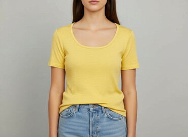 yellow t shirty: T-shirt damski, rozmiar S