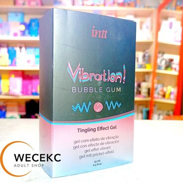 Товары для взрослых: Жидкий интимный гель с эффектом вибрации Intt Bubble Gum, 15мл