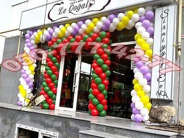 Dekorlar və bəzəklər: Achilishda Sharlarla Dizayn bezedilme xidməti. Helium ve adi sharlarla — 3