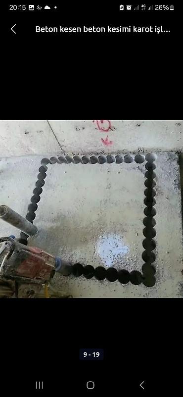 Beton işləri: #Betonkesme #betondeşmə Beton kubik kərpic - dən kəsim deşim — 23