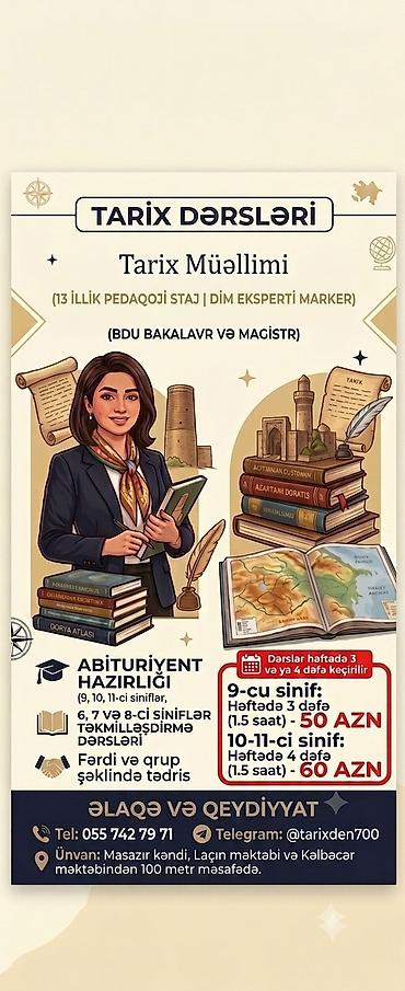 is elanlari usta: Repetitor, Tarix, Azərbaycan dili, Abituriyent hazırlığı — 1