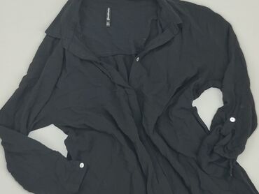 czarne koronkowe bluzki z długim rękawem: Shirt, Stradivarius, L (EU 40), condition - Good