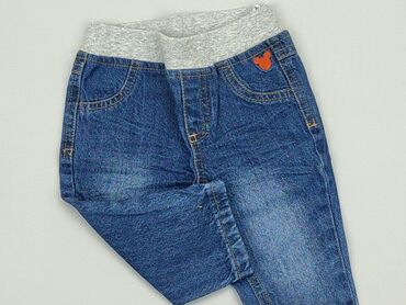 Jeansy: Spodnie jeansowe, 3-6 m, 62-68 cm, stan - Idealny