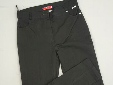 Material trousers for women, Black, size L (EU 40)
