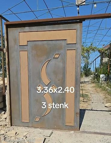 sandivic panel: Metal darvaza - Ölçü: 3.36 m (eni) x 2.40 m (hündürlük) - Qalınlıq: 3 — 1