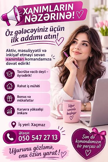 bakı restoran iş elanları: Çağrı mərkəzi operatoru tələb olunur, Yalnız qadınlar üçün, Təcrübəsiz — 1