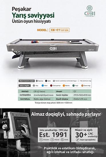 idm: CBI Q Seriyası – Peşəkar yarış səviyyəsində bilyard masaları Model — 2