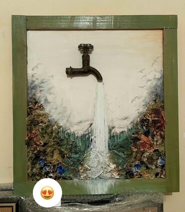 Ütüləmə lövhələri: Əl işi tablo. Su həyatdır Təxmini ölçü 50x54sm Sürətli pulsuz