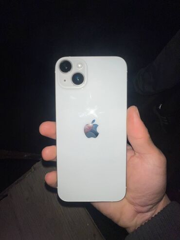 простые телефоны: IPhone 14 Plus, Б/у, 128 ГБ, Белый, Зарядное устройство, Защитное стекло, Чехол, 85 %