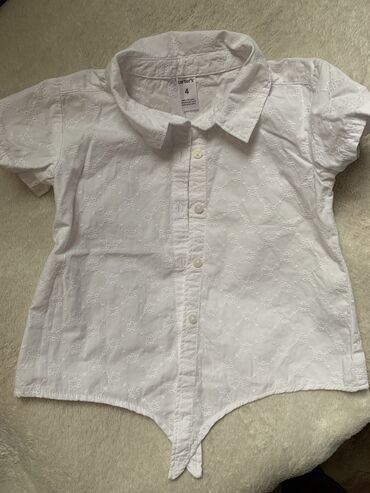 рубашка с баской: Детский топ, рубашка, цвет - Белый, Новый