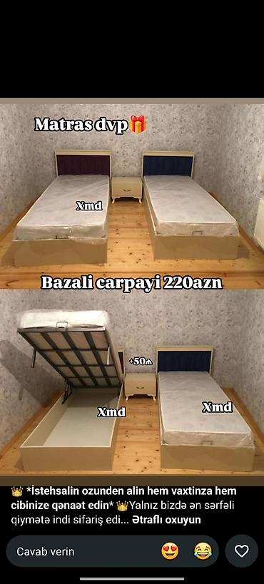 Yeni, Təknəfərlik çarpayı, Bazalı, Matras ilə, Siyirməsiz