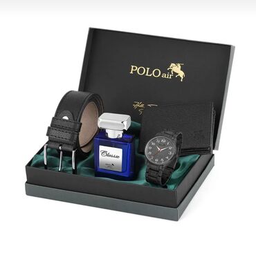Фигуры: Polo air hədiyyəlik dəst🛍️ 4-lü daxildi: ▪️Kaşelok ▪️55 ml polo ətir