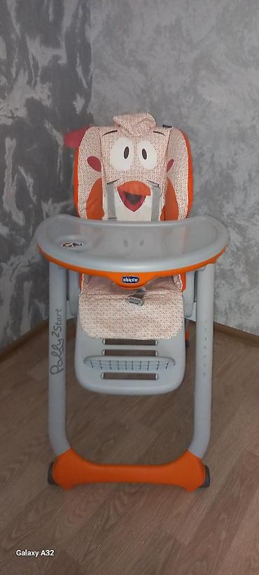 Yemək masaları, oturacaqları: Chicco Polly 2 Start uşaq yemək stulu - Rəng: narıncı/boz — 1