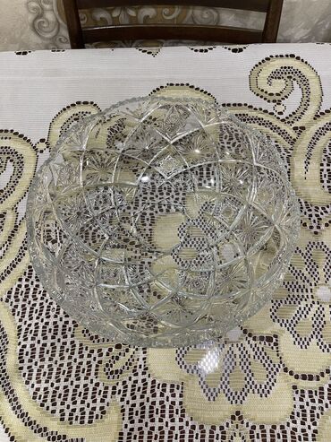 meyve qax: Xrustal meyve qabı diametr 29sm