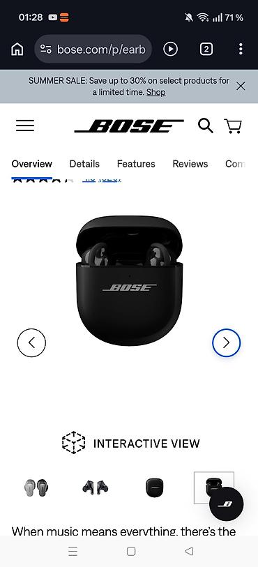 Qulaqcıqlar: İşlənmiş Simsiz (Bluetooth) Qulaqcıqlar, Bose, rəng - Qara — 1