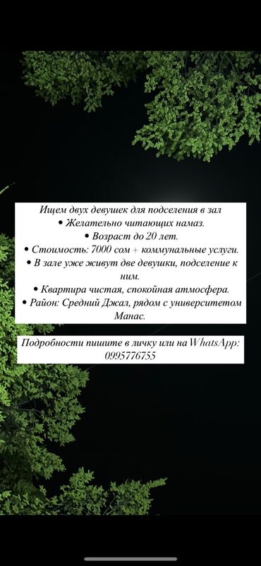 Сниму квартиру: 2 комнаты, 6 м², С мебелью