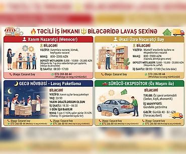gencede is elanları 2023: Biləcəri Lavaş Sexinə İşçi Axtarılır Təcili !!!! — 1
