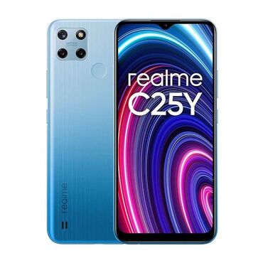 telefon aksesuarlari satisi: Realme C25Y, 128 GB, rəng - Mavi, Sensor, Barmaq izi, İki sim kartlı