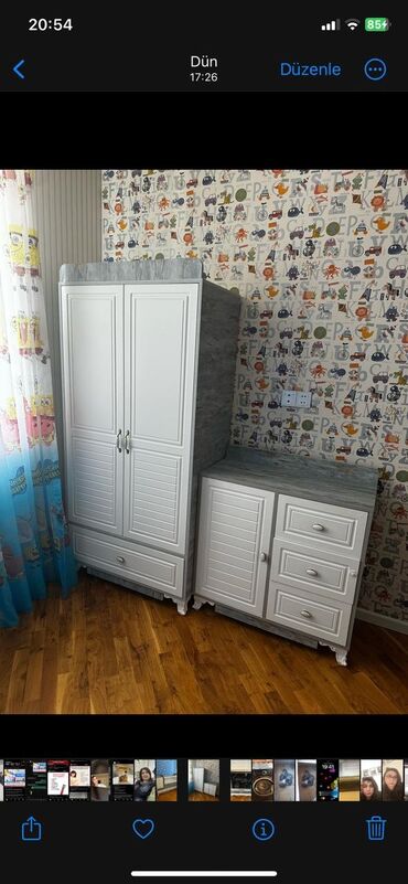kuxna skafi: Для девочки и мальчика, Колыбель, Шкаф