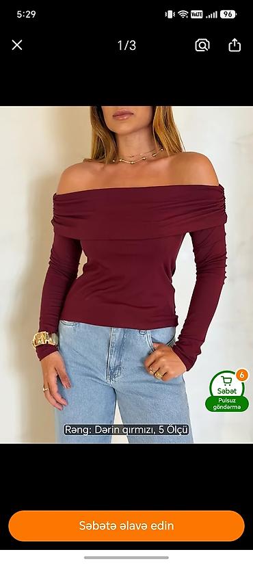 Qadınlar üçün off-shoulder bluz - Model: Çiyinləri açıq, uzunqol -