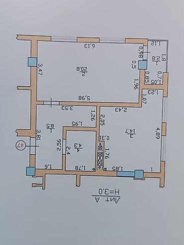 2 бөлмө, 50 м², Алтын чарчы Элитка, 7 кабат, Жаңы ремонт