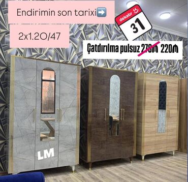 Dolablar: Üç qapılı Dolab təmiz laminatla 📌 Qiymət : 220₼