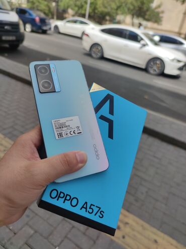 Oppo A57s, 128 ГБ, цвет - Синий, Гарантия, Отпечаток пальца, Беспроводная зарядка