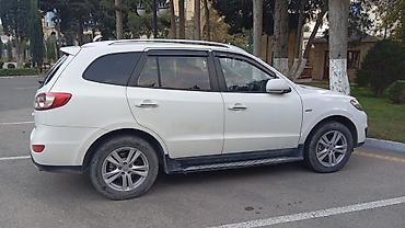 eco spirt: Hyundai Santa Fe – ağ rəngli, 4WD krossover/SUV. Əsas xüsusiyyətlər — 7
