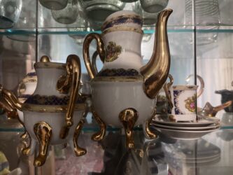 şüşe qab: Чайный набор, цвет - Белый, Фарфор