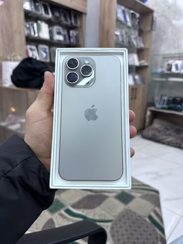 ми микс 2: IPhone 15 Pro Max, Колдонулган, 256 ГБ, Natural Titanium, Заряддоочу түзүлүш, Коргоочу айнек, Каптама, 91 %