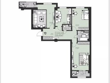 микрорайон квартиры 9: 3 комнаты, 96 м², Элитка, 7 этаж