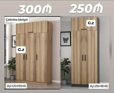 dolab modelləri: İki model şkaf Model 1 – 300₼ - Ölçü: 120×250×45 sm - Üst hissədə — 1