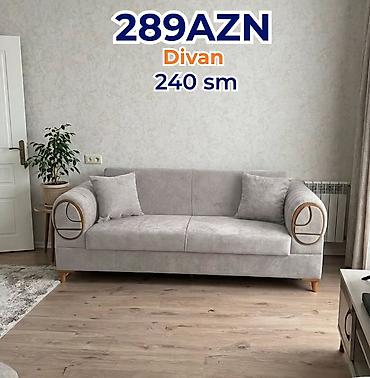 Divanlar: Divan – 240 sm - Rəng: açıq boz - Ümumi uzunluq: 240 sm - Yumşaq — 1