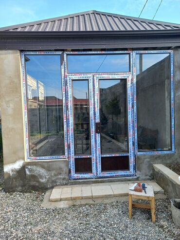 Plastik pəncərələr: Yeni İkiqat şüşə paketi Plastik pəncərə, Еni: 100 sm, Uzunluğu: 100 sm, Pulsuz quraşdırma — 2