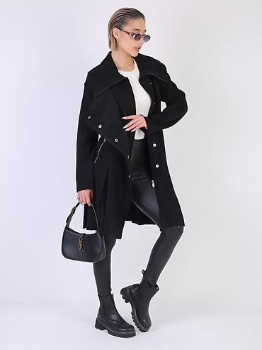 Пальто: Пальто, Классика, Осень-весна, Твид, По колено, На молнии, L — 3