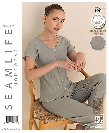 пижамные костюмы: Пижама, Атлас, Турция, С кружевом, Все размеры — 7