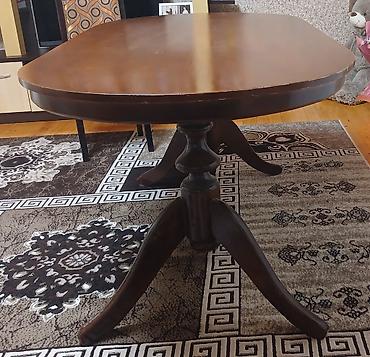 rəhbər stolu: Taxta yemək masası - Forma: oval üst - Material: bərk ağac, tünd — 3