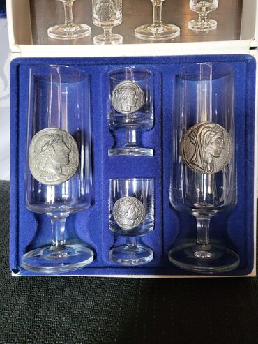 Čaše: Case nove za pivo i zestoko pice Zinnmunsen Nemacka 70,80te. Set za — 12