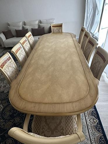 study table: Стол и стул для зала, Б/у, Самовывоз, цвет - Бежевый — 2